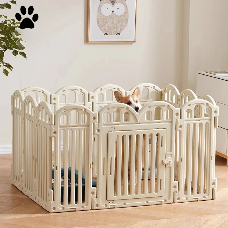 Valla de seguridad para perros de interior, recinto de actividades para perros con puerta, barrera de seguridad duradera para perros, vallas de jardín resistentes para exteriores, fácil de limpiar - imagen 3