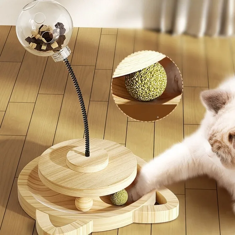 Juguete para gatos con fugas, palo de bolas liofilizadas, rueda de aperitivos para gatitos, productos para mascotas, accesorios de juguetes para gatos, Teaser de primavera - imagen 3