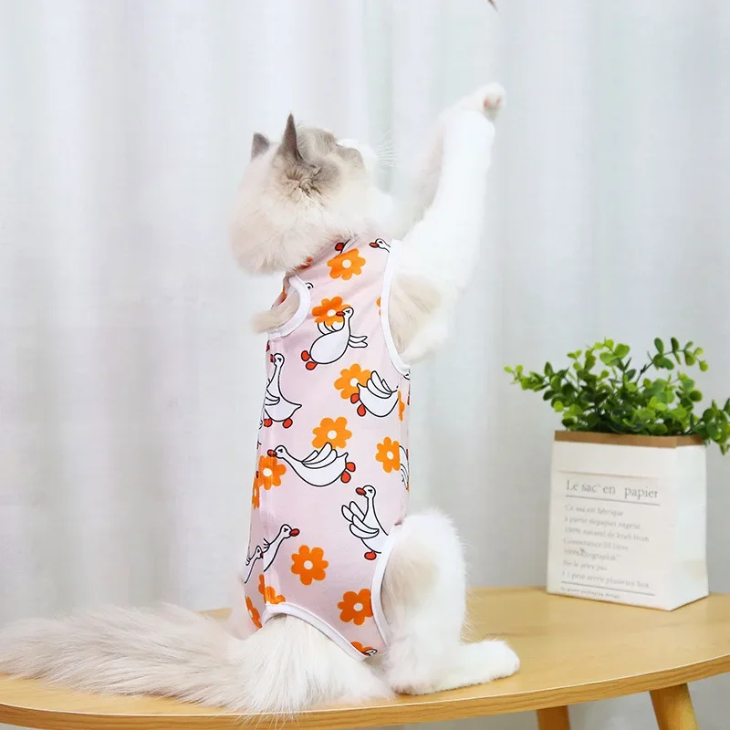 Ropa de destete para gatos, chaleco elástico transpirable, ropa de protección para heridas, traje de destete suave antiácaros, suministros para mascotas - imagen 3