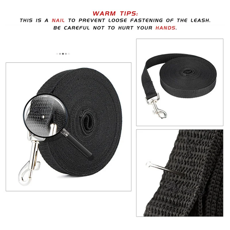Correa larga para perro con cómodo mango de esponja, cinturón de plomo para mascotas, cordón para adiestramiento al aire libre para perros pequeños, medianos y grandes, 10m - imagen 4