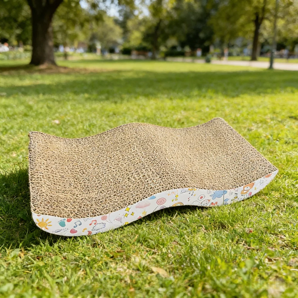 Cama rascador de cartón para gatos, grande y resistente