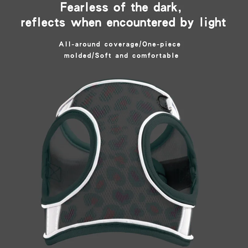 Conjunto de correa de arnés para perro, chaleco reflectante para cachorros y gatitos, correa transpirable para el pecho para perros pequeños, gatos, Chihuahua, correa para caminar - imagen 2