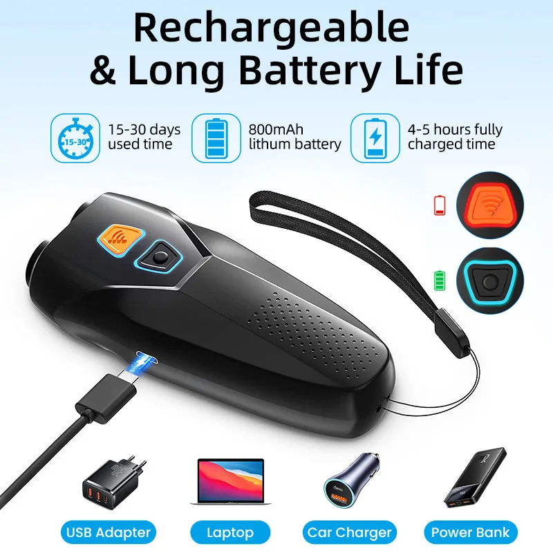 ROJECO-repelente ultrasónico para perros, dispositivo de entrenamiento disuasorio antiladridos para perros, repelente eléctrico para detener ladridos de mascotas con linterna LED - imagen 5