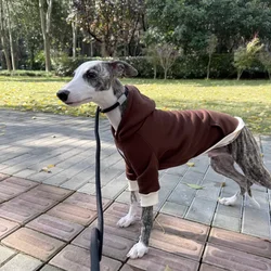 Suéter con capucha de vellón para perro galgo italiano, abrigo cálido