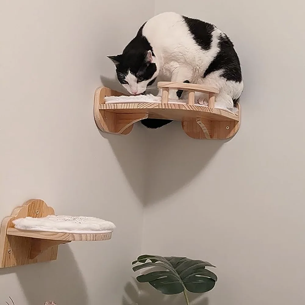 Muebles de pared para gatos, estante de escalada, escalones montados en la pared, escalera con cuerda de Sisal, rascador, garras de molienda, juguete para la mayoría de los gatitos - imagen 4