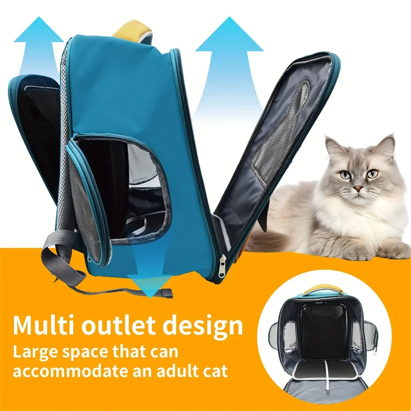 Mochila para gatos menores de 11 libras, mochila para gatos y perros, cojín suave para proteger la espalda, diseño plegable, bolsa para mascotas de viaje al aire libre - imagen 4