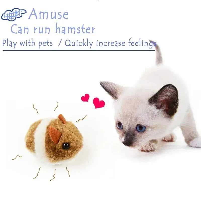 Juguetes interactivos de hámster de peluche, simulación de mascota, gatito, ratón de peluche de seguridad, ratón mecánico, juguete alegre y fugirá - imagen 3