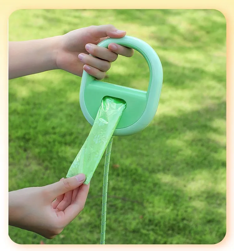 Correa de nylon reflectante con dispensador de bolsas