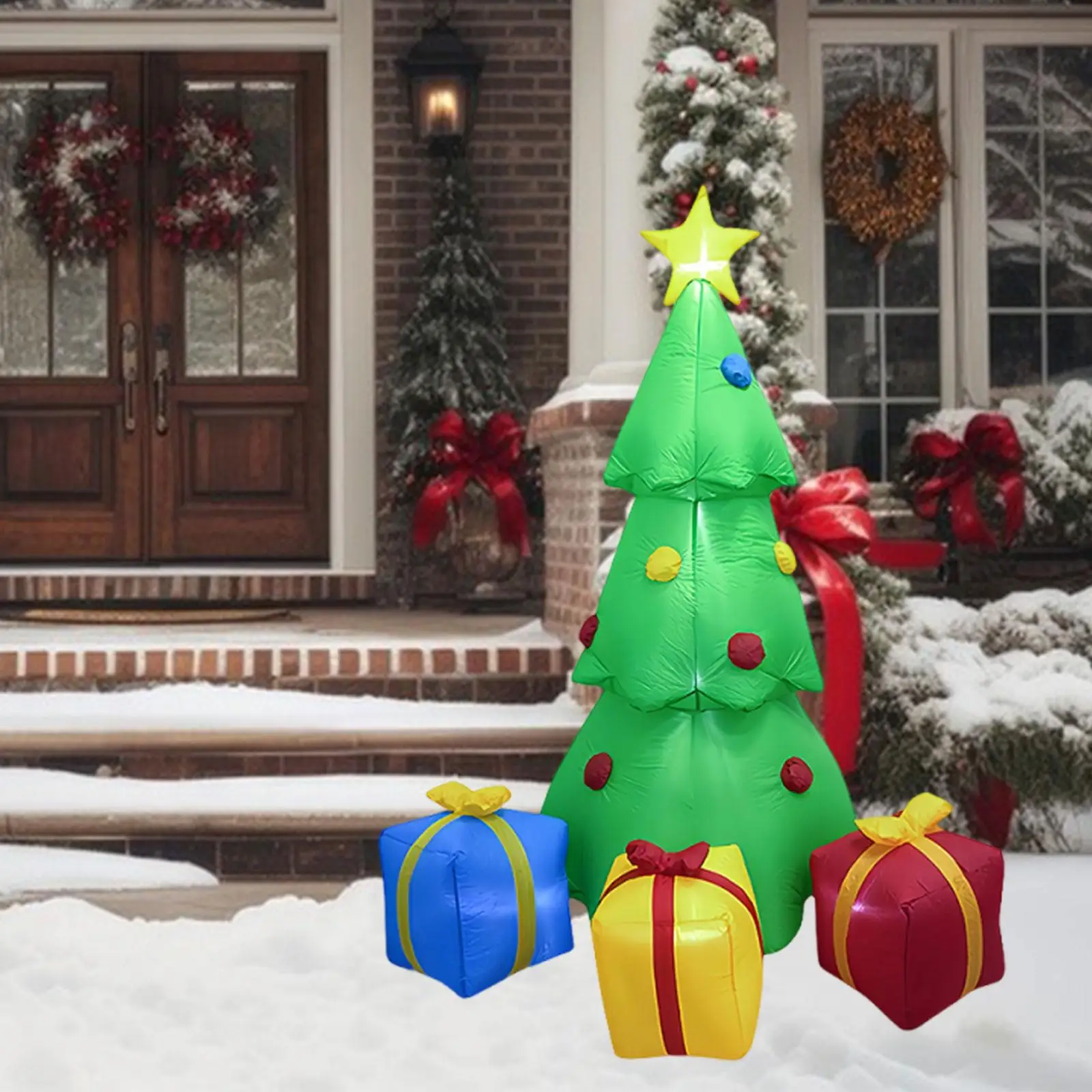 7 ft Christmas Tree Inflatable Decor with Light Lightweight Props Cute Giant