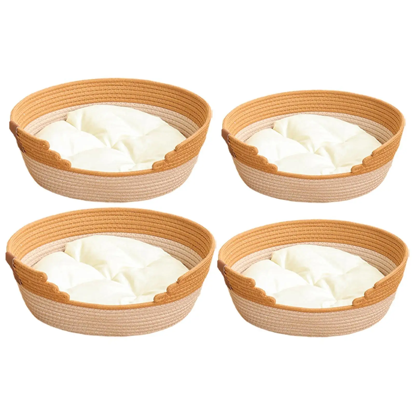 Cat Bed Basket Kitten Bed with Cushion, Breathable, All Four Seasons Lounge Bed, Cat House for Indoor Dogs