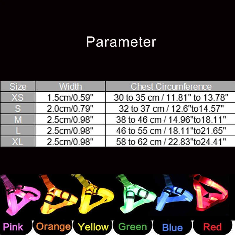 Arnés electrónico LED para mascotas, accesorios de nailon para perros, luz intermitente, correa para mascotas, cinturón de cuerda, chaleco brillante para perros, suministros para mascotas - imagen 3