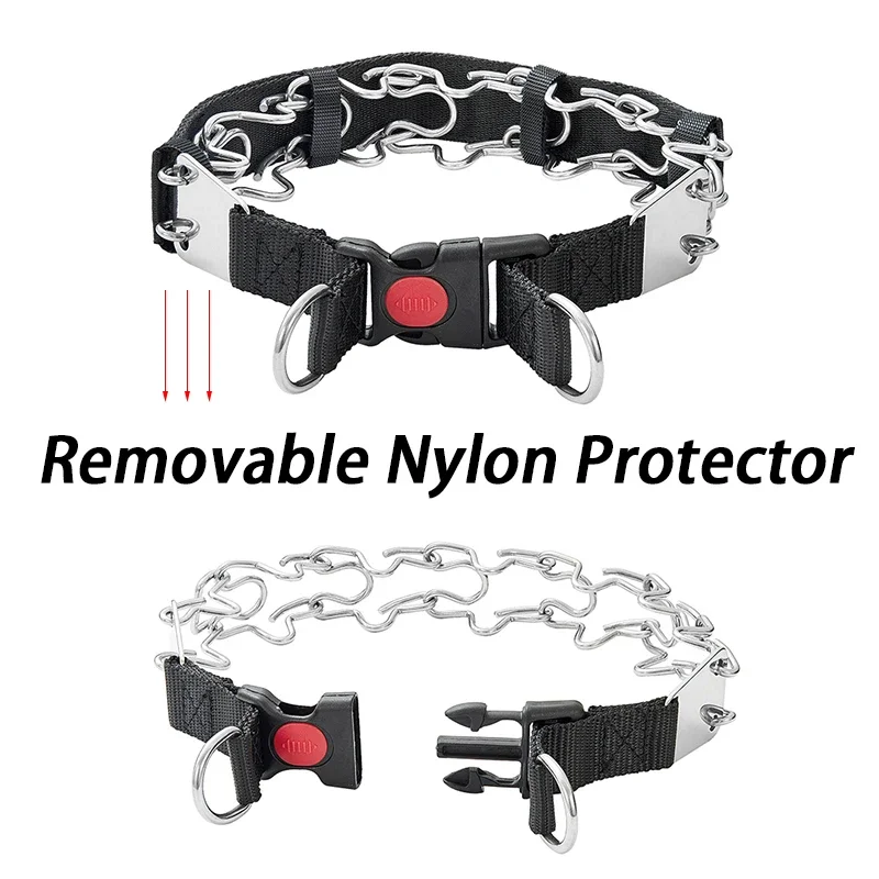 Collar de entrenamiento para perros con picos, cadena con puntas, Collar grande para perros, carpas, collares medianos para cachorros, suministros para mascotas de acero inoxidable de lujo resistentes - imagen 5