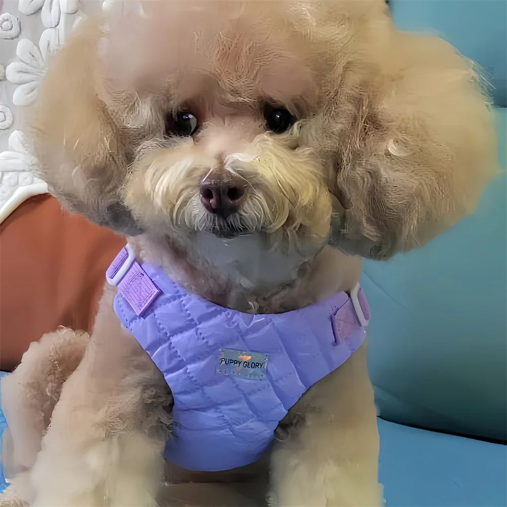 Suministros para mascotas al aire libre, arnés impermeable a cuadros para cachorros, accesorios para perros pequeños, correas para el pecho para mascotas Kawaii, pecheras para perros - imagen 3