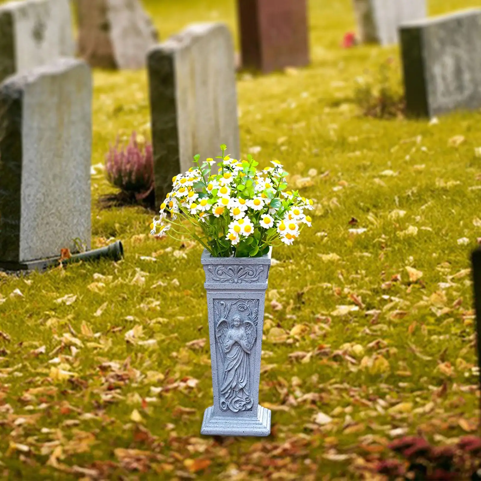 Cemetery Grave Flower Vase Funeral Flower Holder Practical Outdoor with Stake