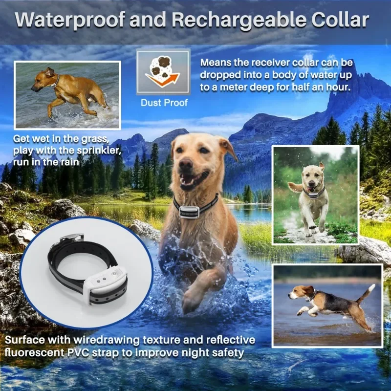 Sistema de cerca eléctrica inalámbrica para perros, sistema de contención para mascotas con receptor de Collar de entrenamiento impermeable y recargable - imagen 4