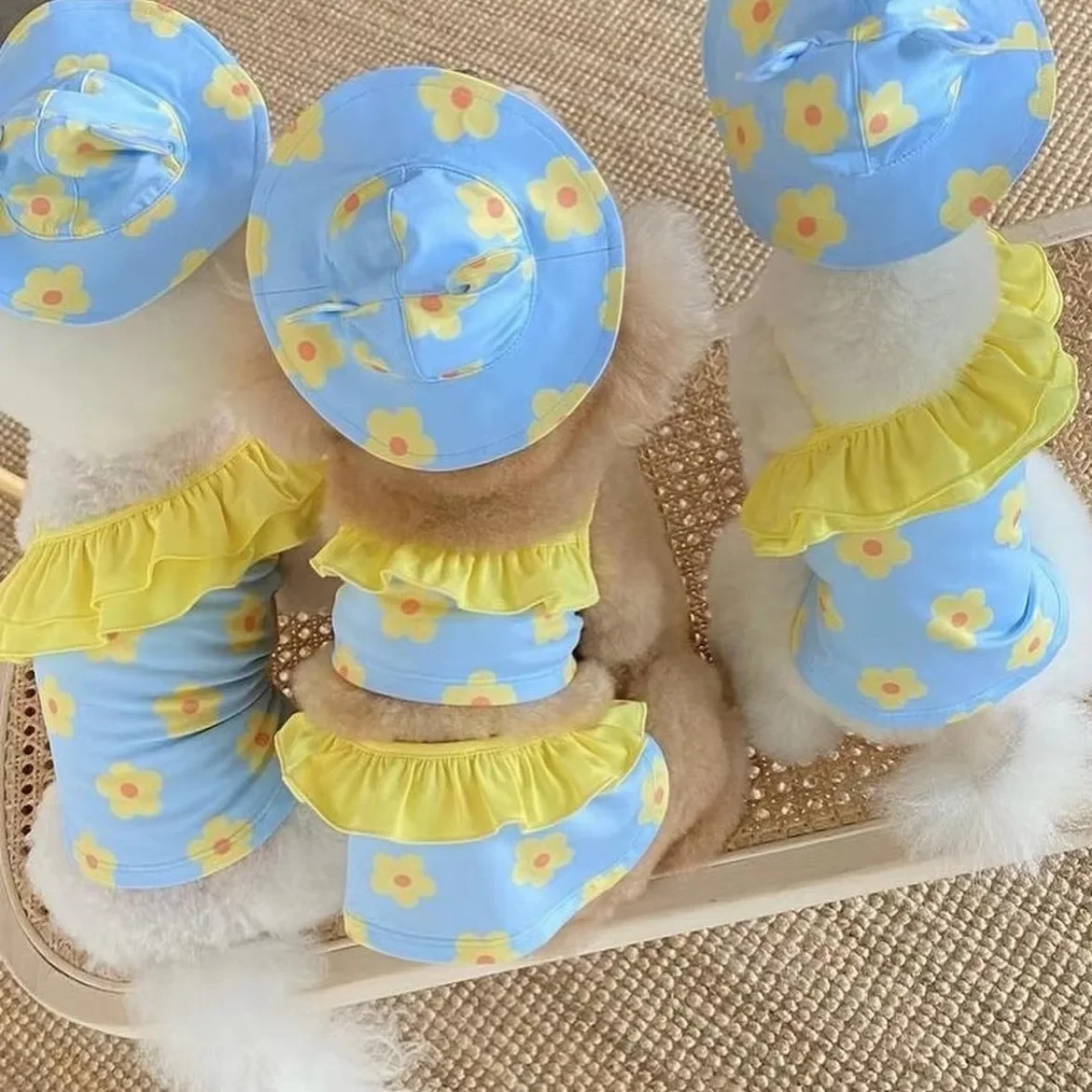 INS-bañador de una pieza para mascotas, Bikini con tirantes, chaleco transpirable para perros, traje de baño de peluche Yorkshire Schnauzer, camisa para perros, ropa para gatos - imagen 4