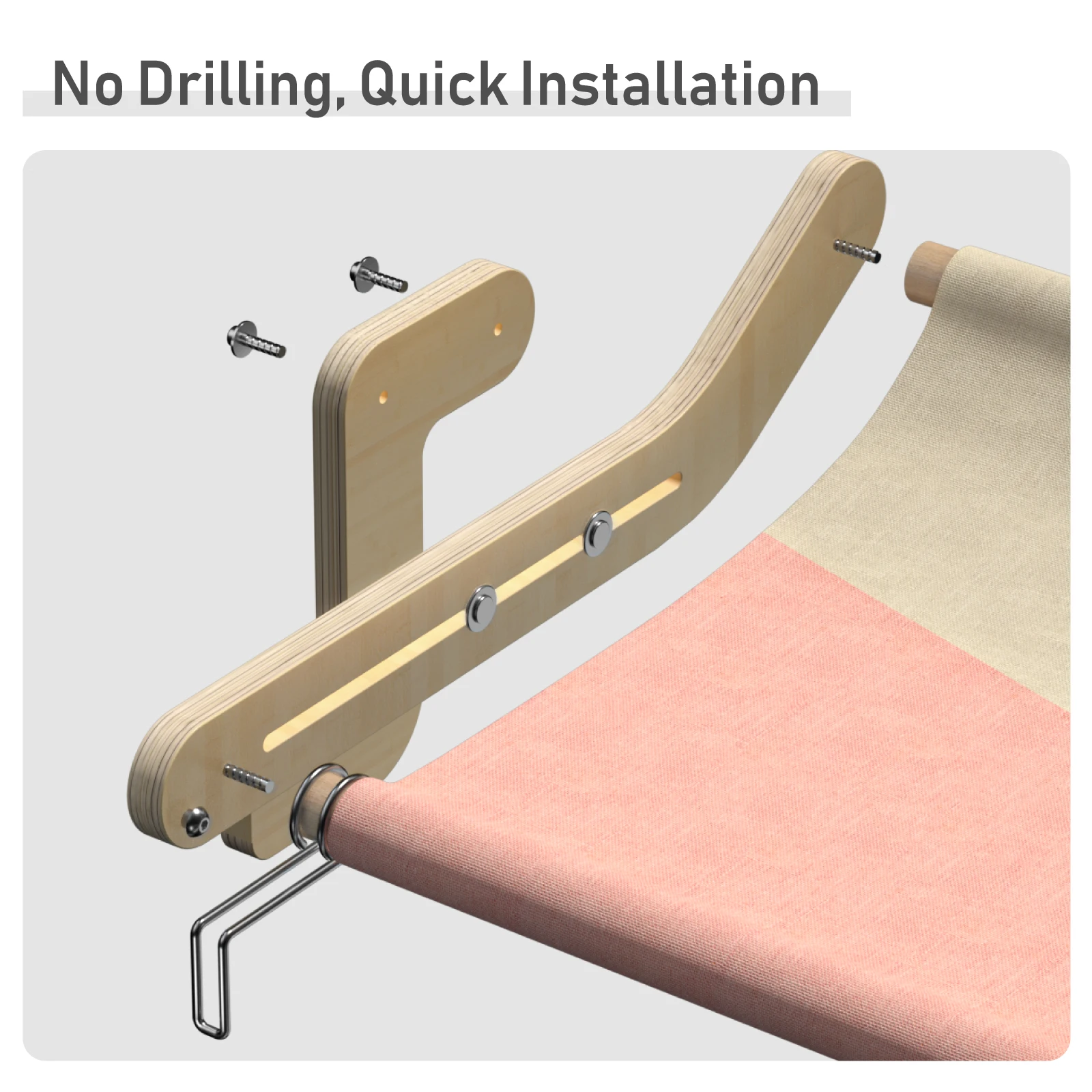 Cama colgante de madera para mascotas, cama colgante para gato con ventana, suministros para gato, conjunto Universal para las cuatro estaciones - imagen 5