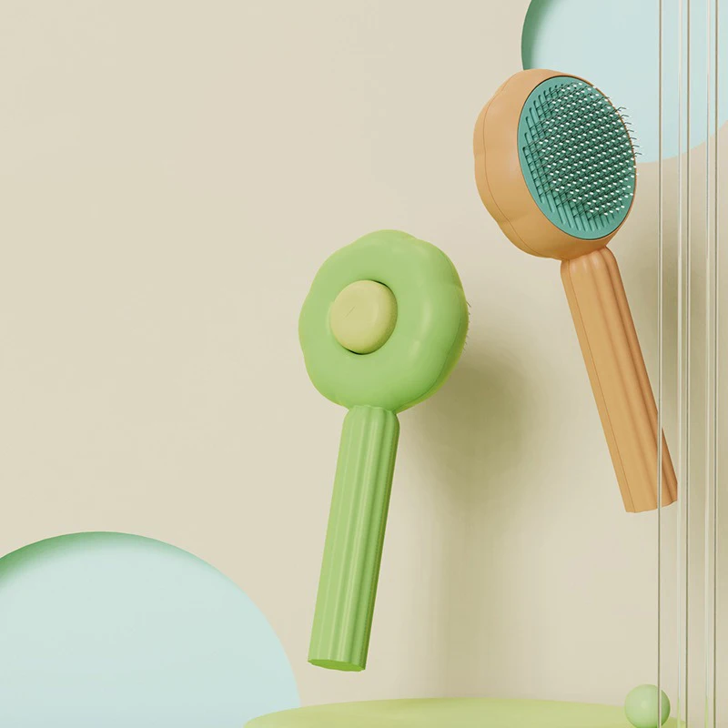 Cepillo para quitar el pelo de un clic para gatos, cómodo, autolimpiante, cepillo removedor de pelo para gatos, suministros de belleza para el pelo de gato, accesorios para perros y mascotas - imagen 3