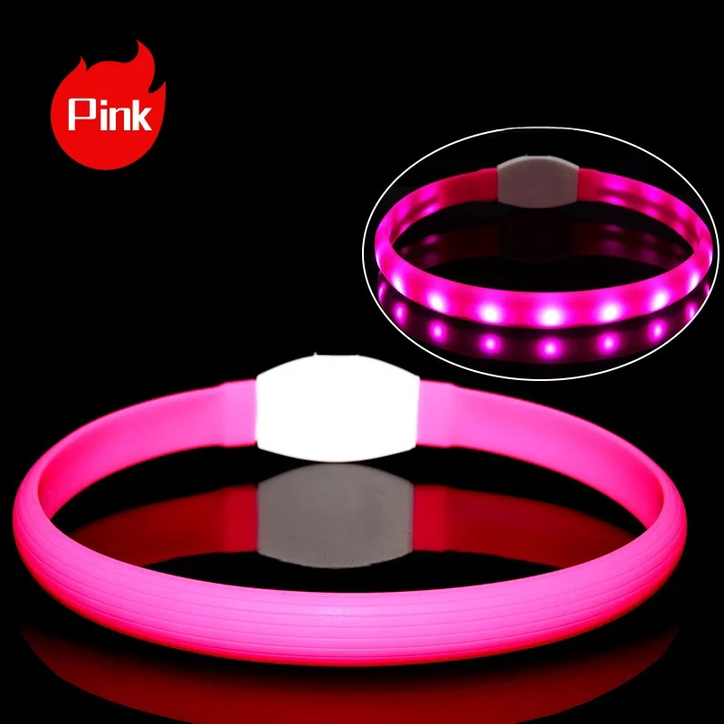Nuevo Collar luminoso Led para perro, PVC, resistente al agua, para perros grandes, medianos y pequeños, luz Usb, accesorios brillantes de seguridad nocturna para mascotas - imagen 3