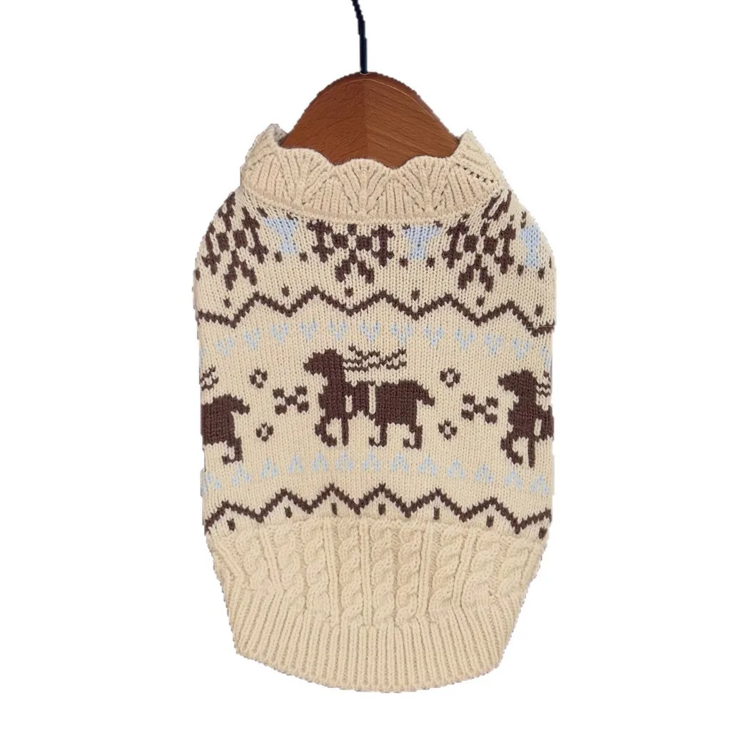 Suéter de Navidad con cuello de encaje para mascotas, abrigo de peluche grueso y cálido para gatos, ropa para cachorros y perros pequeños, Otoño/Invierno - imagen 5