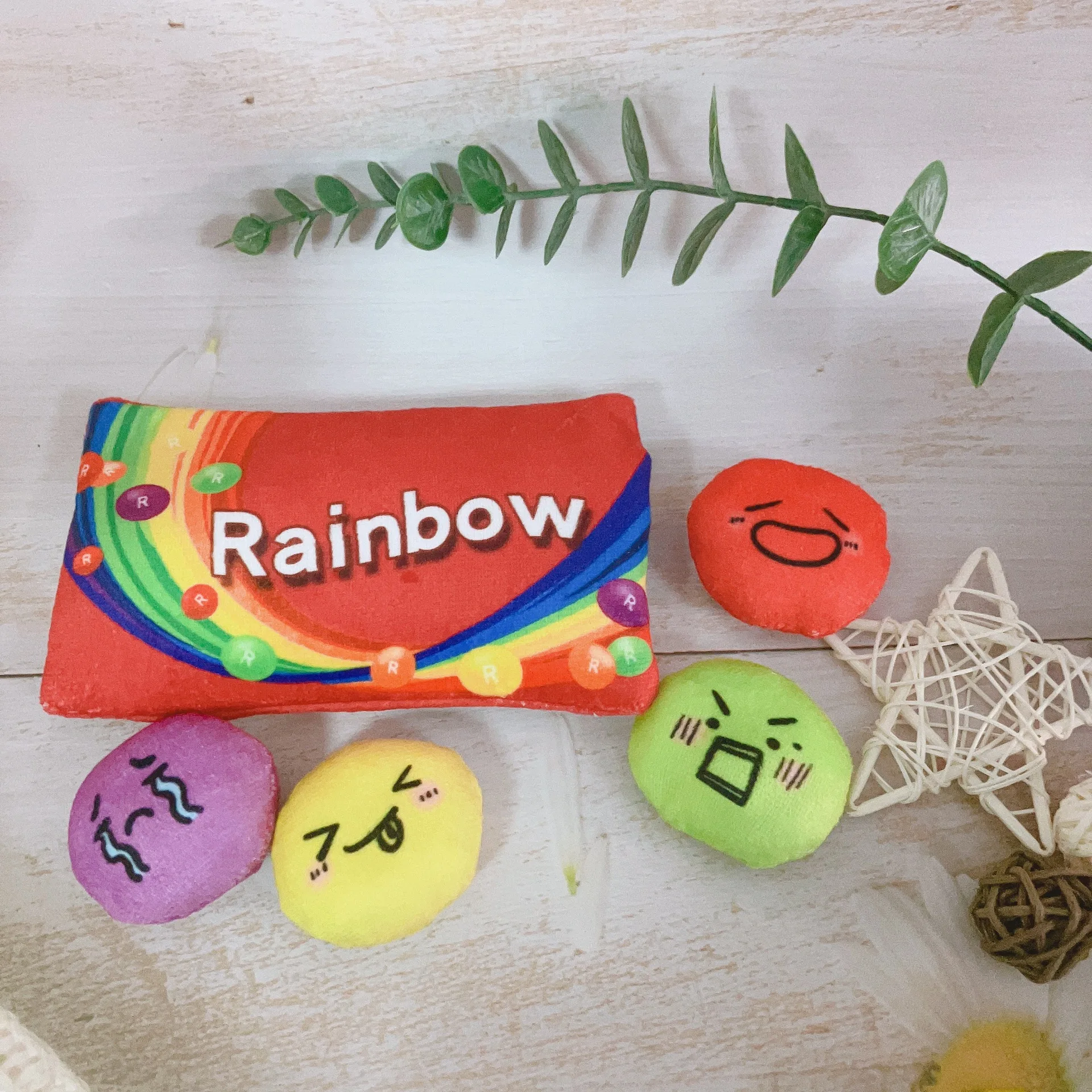 Juguetes de peluche con sonido de arcoíris para mascotas, comida oculta, suministros de fugas para perros, accesorios para cachorros - imagen 3