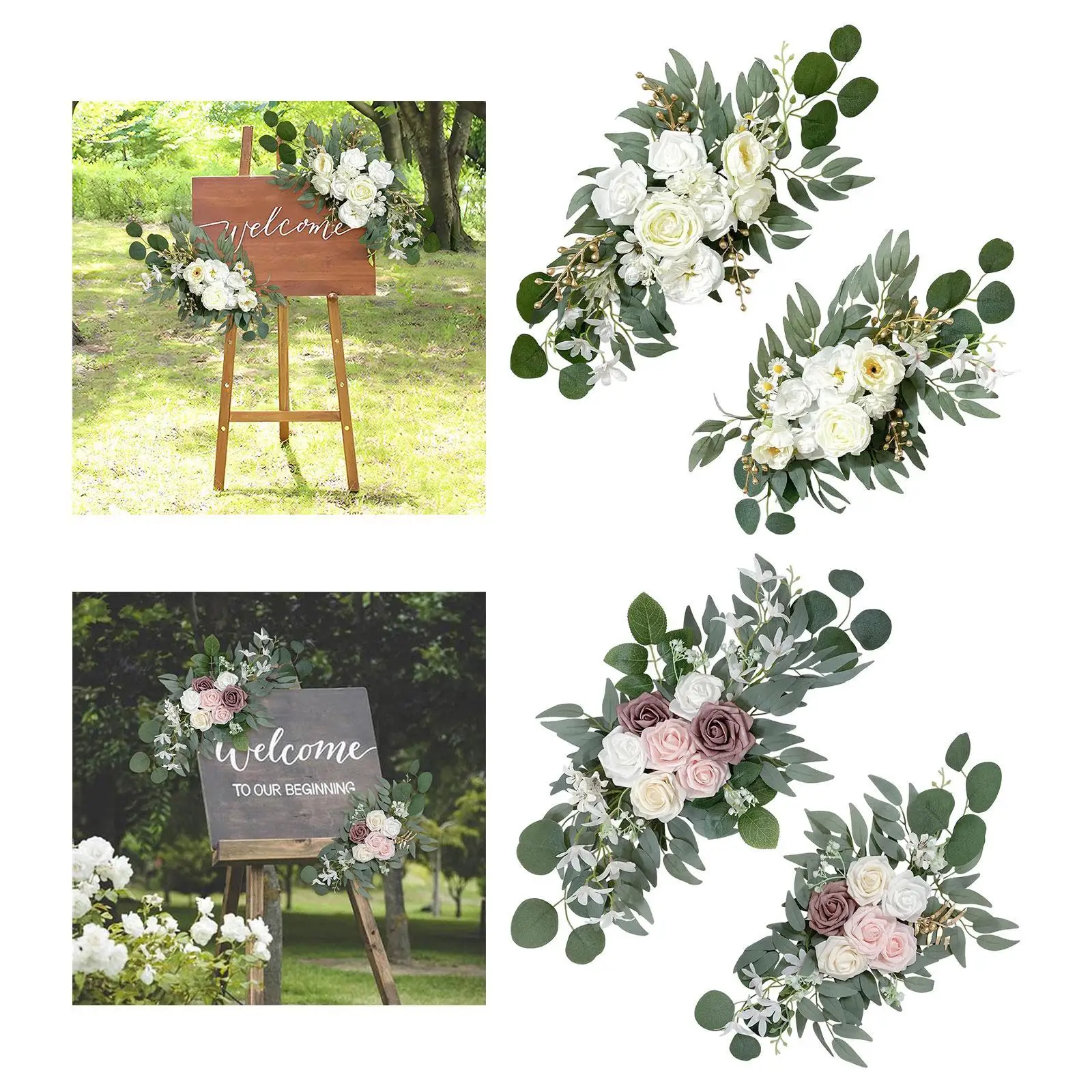 Arco de boda flores floral botín telón de fondo decoración arreglo floral para recepción - imagen 2