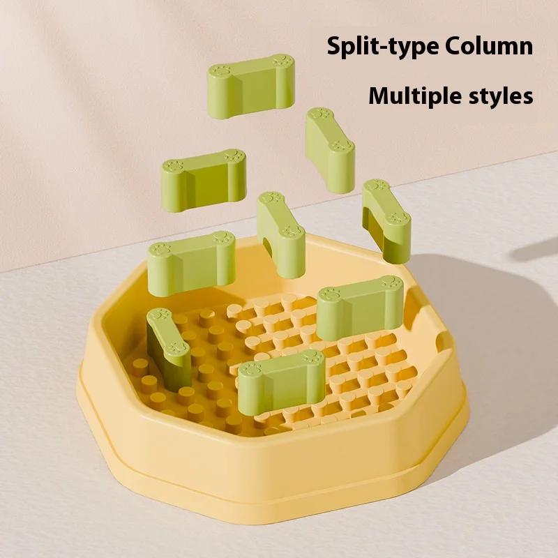 Cuenco para perros con alimentador lento de dificultad ajustable, alimentador de rompecabezas antiastres, diseño antideslizante para mascotas de razas pequeñas y medianas - imagen 3
