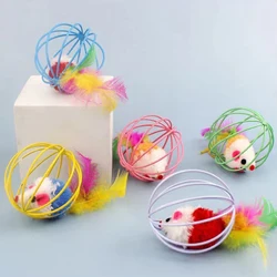 Ratón de felpa multicolor para gatos – Juguete interactivo suave