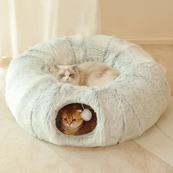 Cama túnel 2 en 1 para gatos y perros pequeños – Nido y escondite