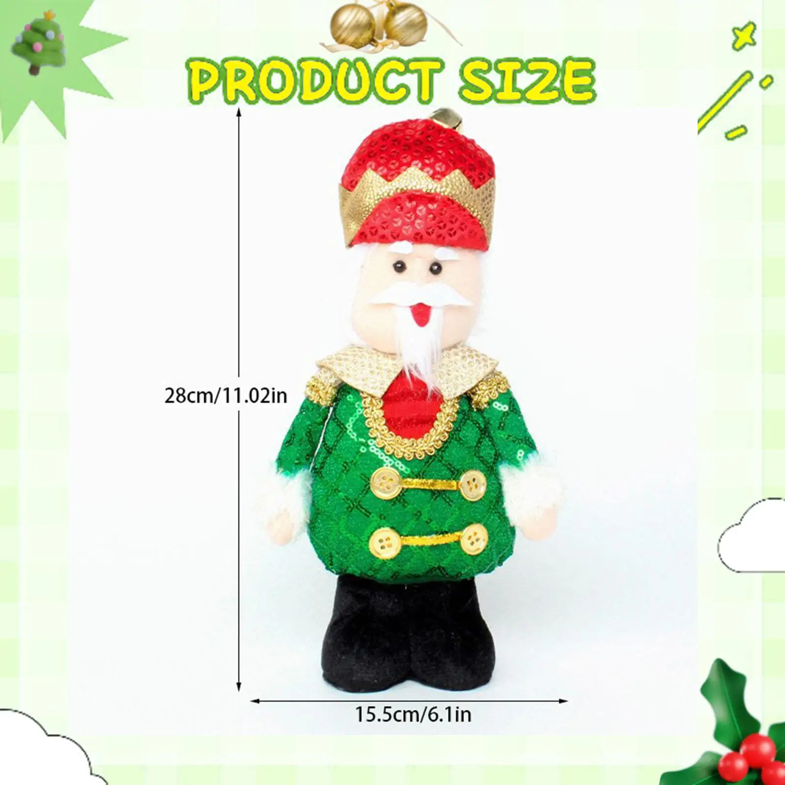 Nutcracker Doll Christmas Table Decor Cute Desktop Figurine Table Centerpiece Christmas Gift for Festival Mantel Indoor Kitchen