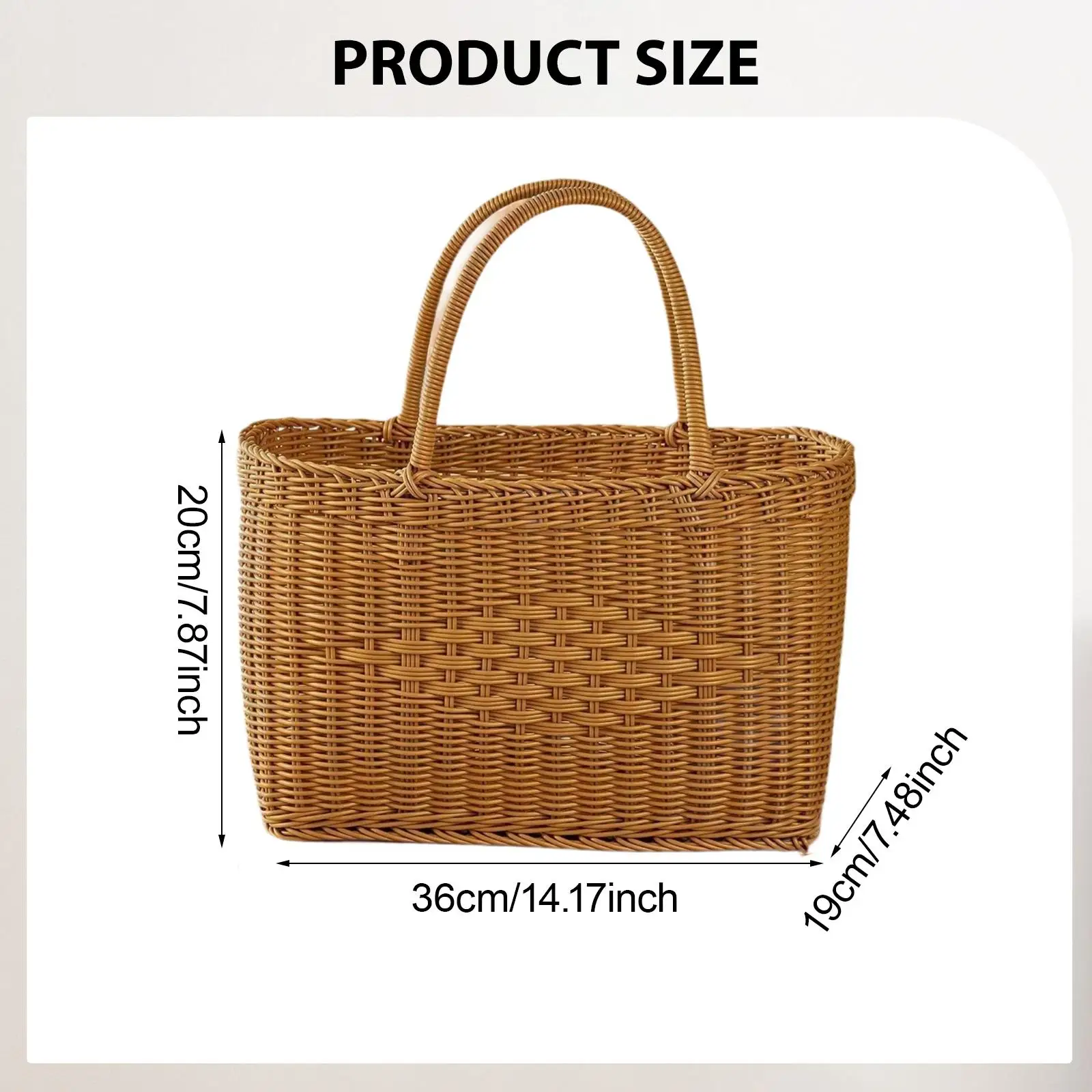 Handwoven Basket Lightweight Portable Balcony Imitation Rattan Flower Basket
