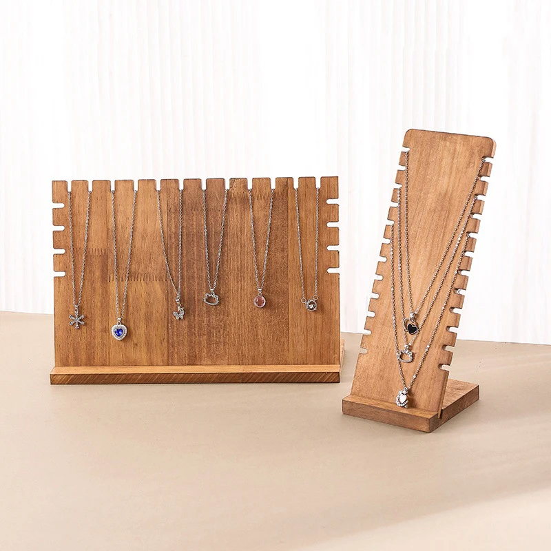 Marco de collar de madera de nogal, marco de presentación de joyería en forma de L, soporte para colgante, accesorios de presentación de joyería para almacenamiento de joyería - imagen 5