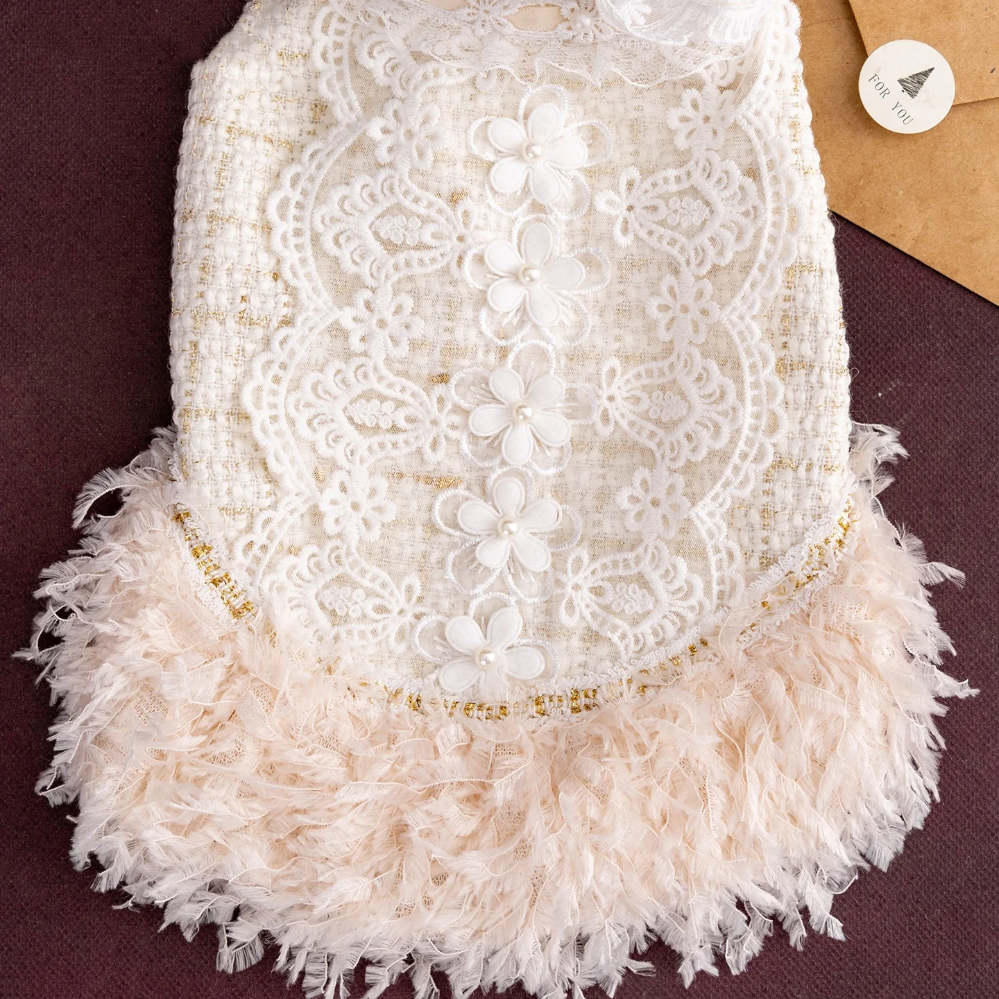 Vestidos lolita de Tweed para perros pequeños, vestido de princesa para perros, vestido de boda para mascotas, ropa Formal para fiesta de cumpleaños, vestido de tul para perros