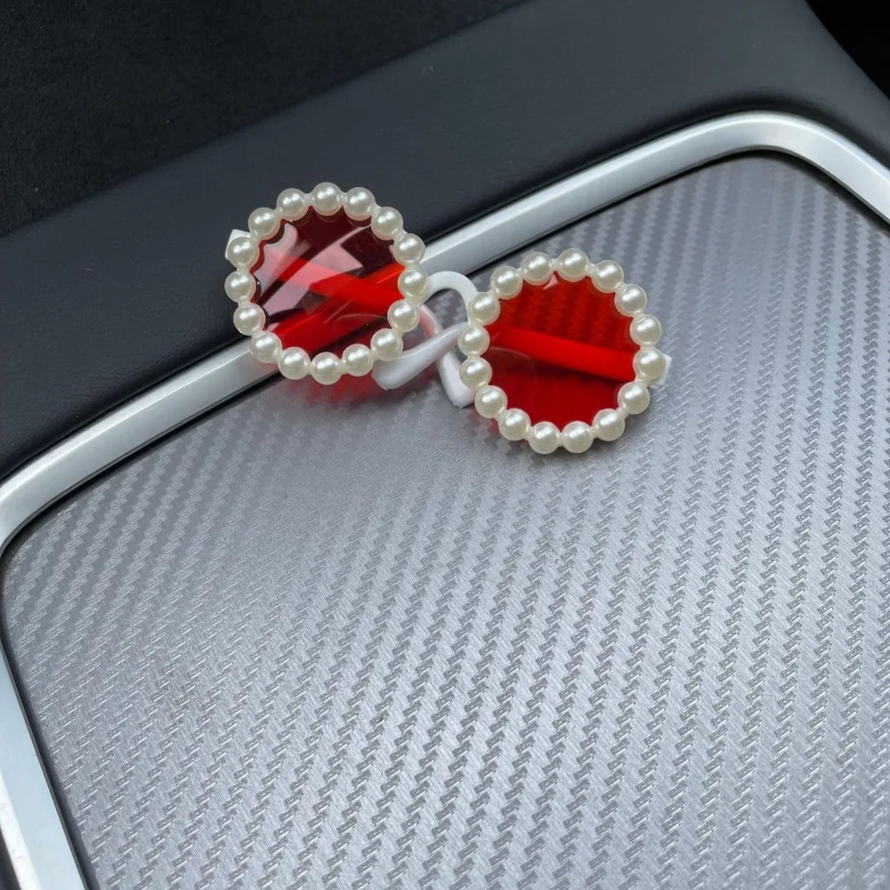 Suministros para mascotas, gafas de perlas para gatos, accesorios de fotografía para perros pequeños, gafas de sol redondas, accesorios para perros pequeños - imagen 5