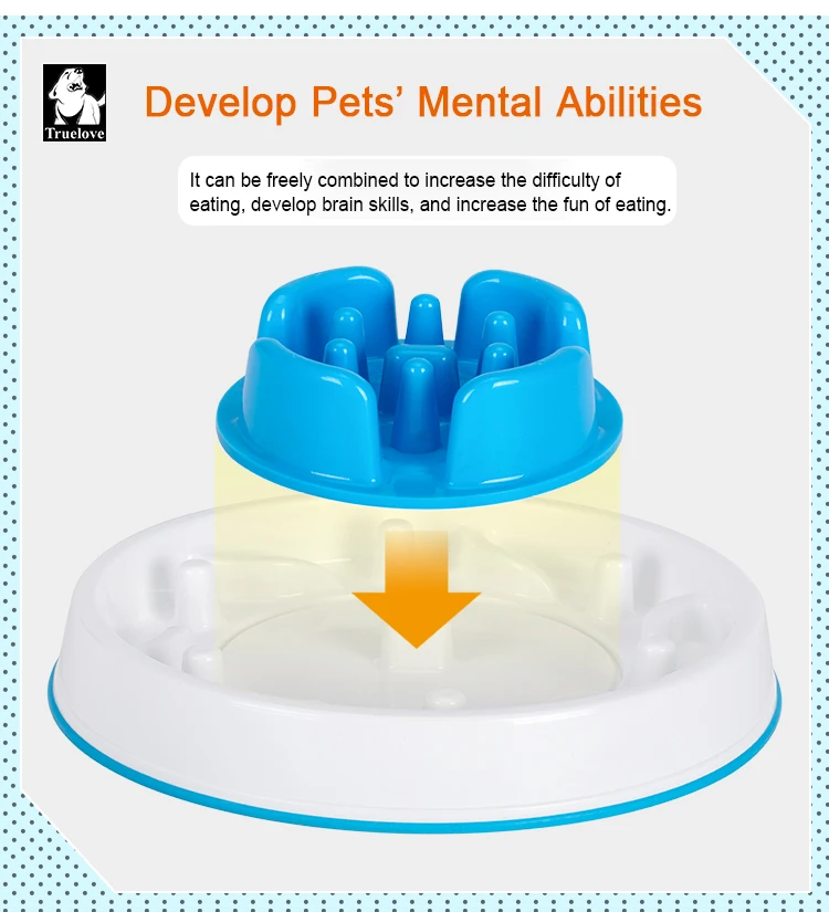 Truelove-comedero lento para mascotas, puzle antideslizante, cuenco interactivo antiasfixia para perros pequeños y medianos, TLT2601 - imagen 2