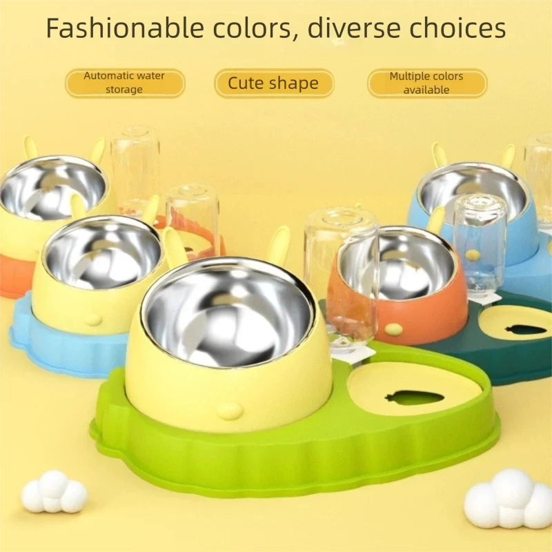 Cuenco doble de acero inoxidable para mascotas, diseño de zanahoria, alimentador lento antideslizante, cuenco para perros y gatos, dispensador de agua y comida para mascotas pequeñas y medianas - imagen 5