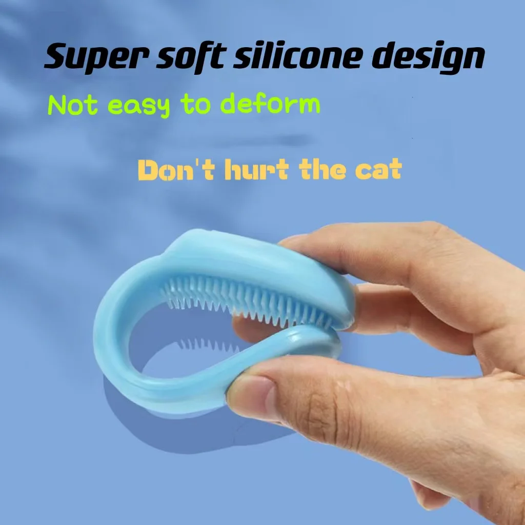 Cepillo portátil de silicona para limpieza de gatos y perros, Barbilla negra que ayuda a limpiar las lágrimas y engrase la suciedad de las mascotas - imagen 3