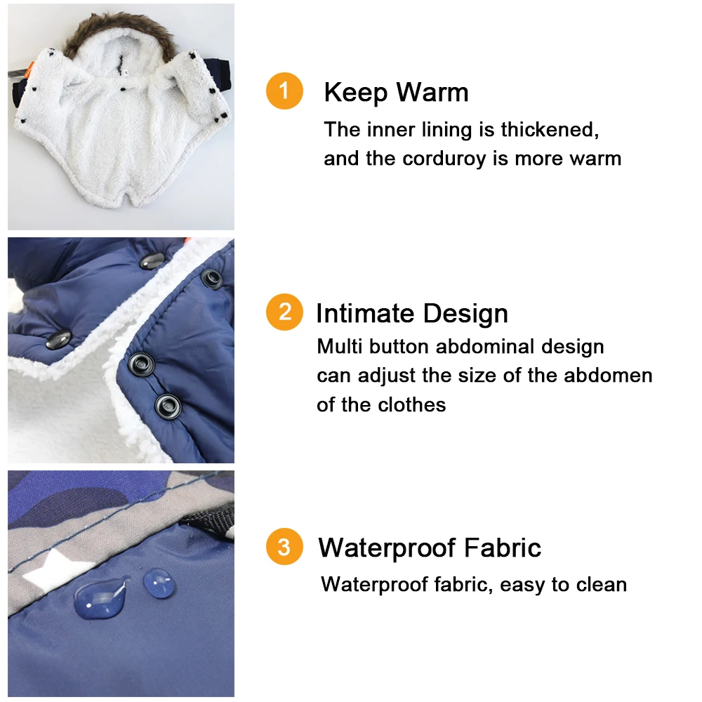 Chaqueta impermeable de pana gruesa para perros pequeños y medianos, abrigo de invierno para Chihuahua, disfraz de Bulldog Francés - imagen 5