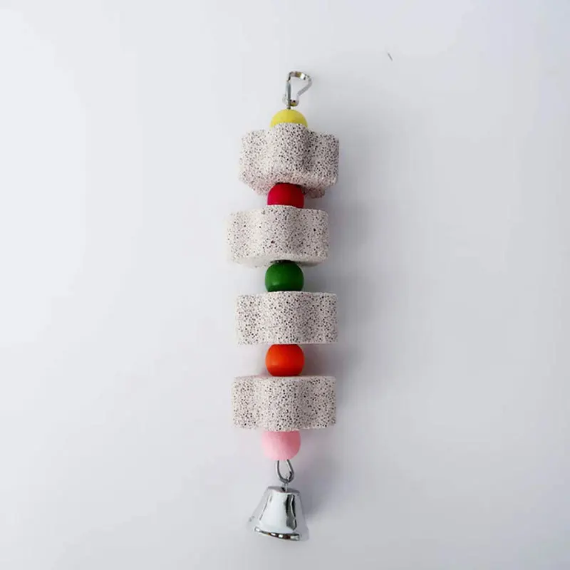 Campana de piedra Mineral para moler pájaros, loro, periquito, jaula Molar, juguete colgante para masticar, piedra Molar para hámster, productos para mascotas - imagen 5