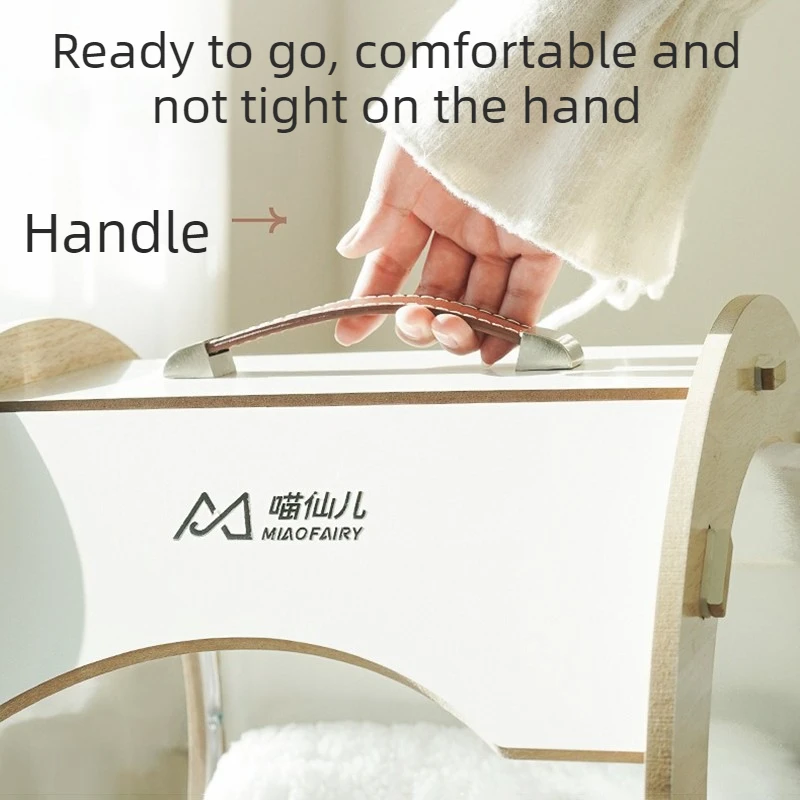 Nido para gatos con cápsula de madera 360 °   Cápsula bilateral portátil de gran espacio, nido para gatos, poste rascador, camas para dormir, suministros para mascotas