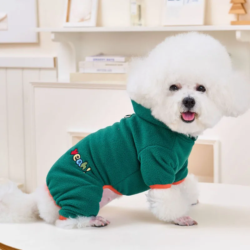 Ropa de lana para perros, disfraz de invierno con capucha, pijamas cálidos, monos para perros pequeños y medianos, mono para cachorros, Chihuahua, traje de mono - imagen 3