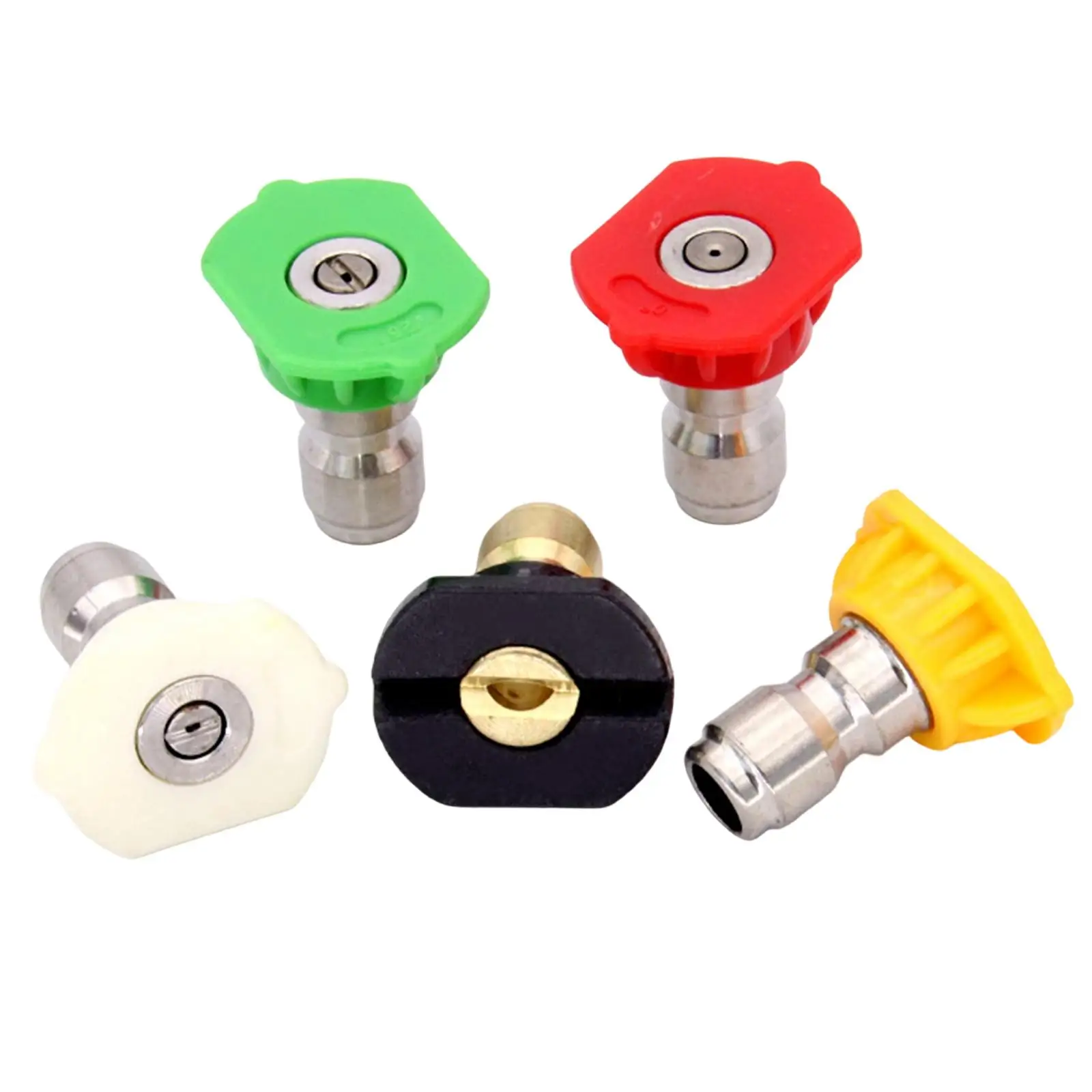 5x Pressure Washer Nozzle Tips Replace Multi Purpose Professional with 5 Multiple Degrees Nozzle 1/4