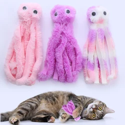 Juguete pulpo de peluche para gatos, resistente a mordeduras