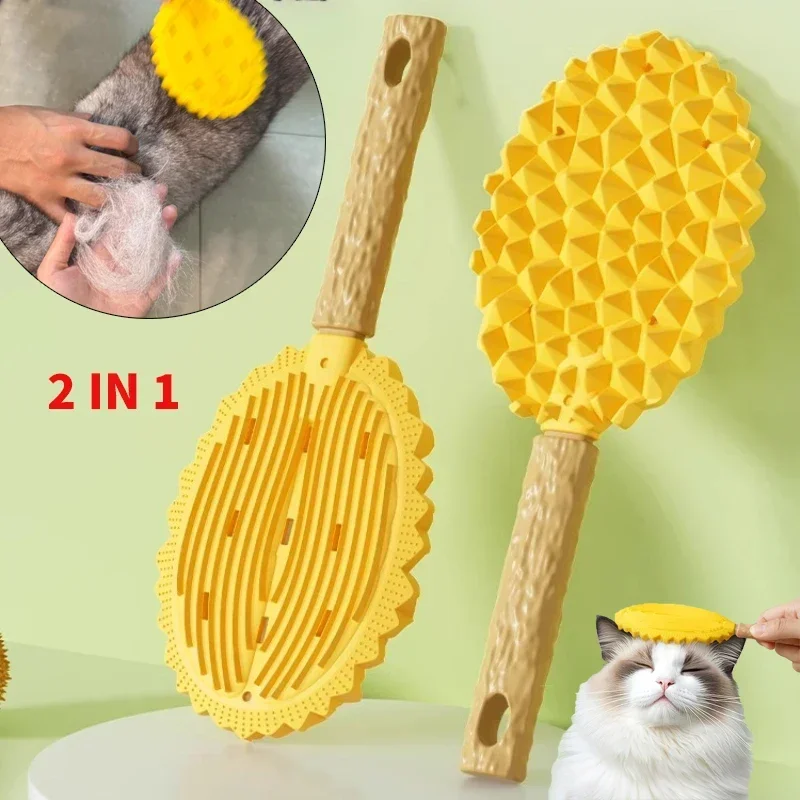 Accesorios 2 peines autoadhesivos para gatos y perros, cepillo flotante, artefacto, eliminación de mascotas, masaje en el cabello, 1 raspador, limpieza del cabello para gatos - imagen 2