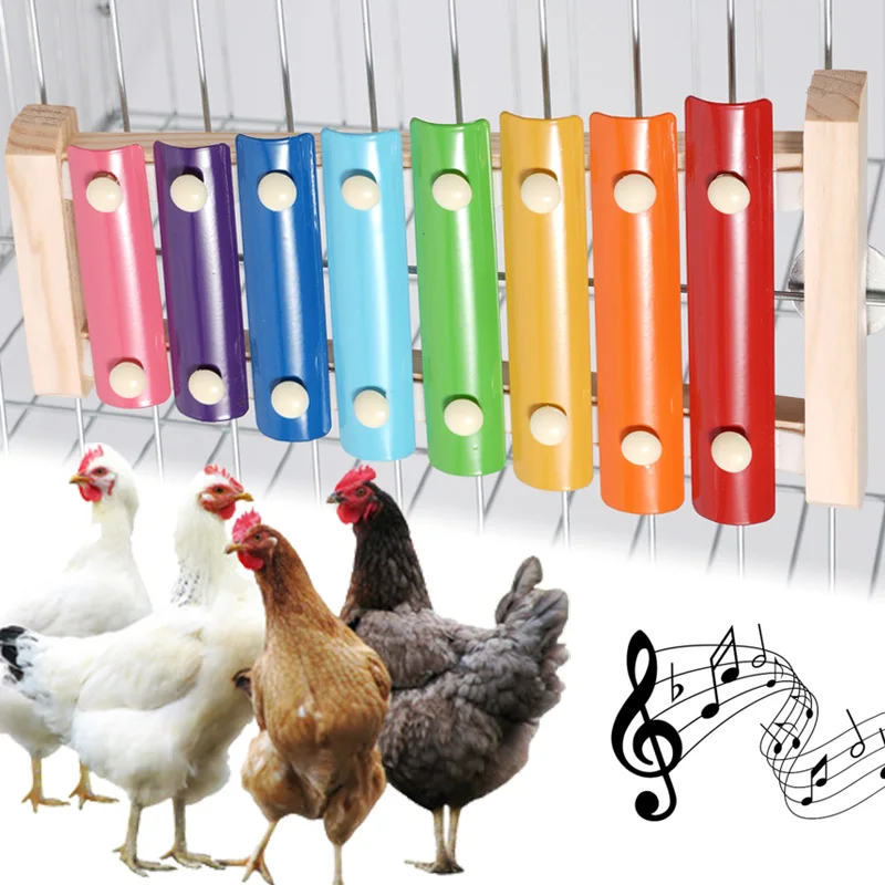 Pássaros mascotas loros juguetes loro gallo Pecking xilófono juguete decoración con sonidos accesorios para jaulas de pájaros