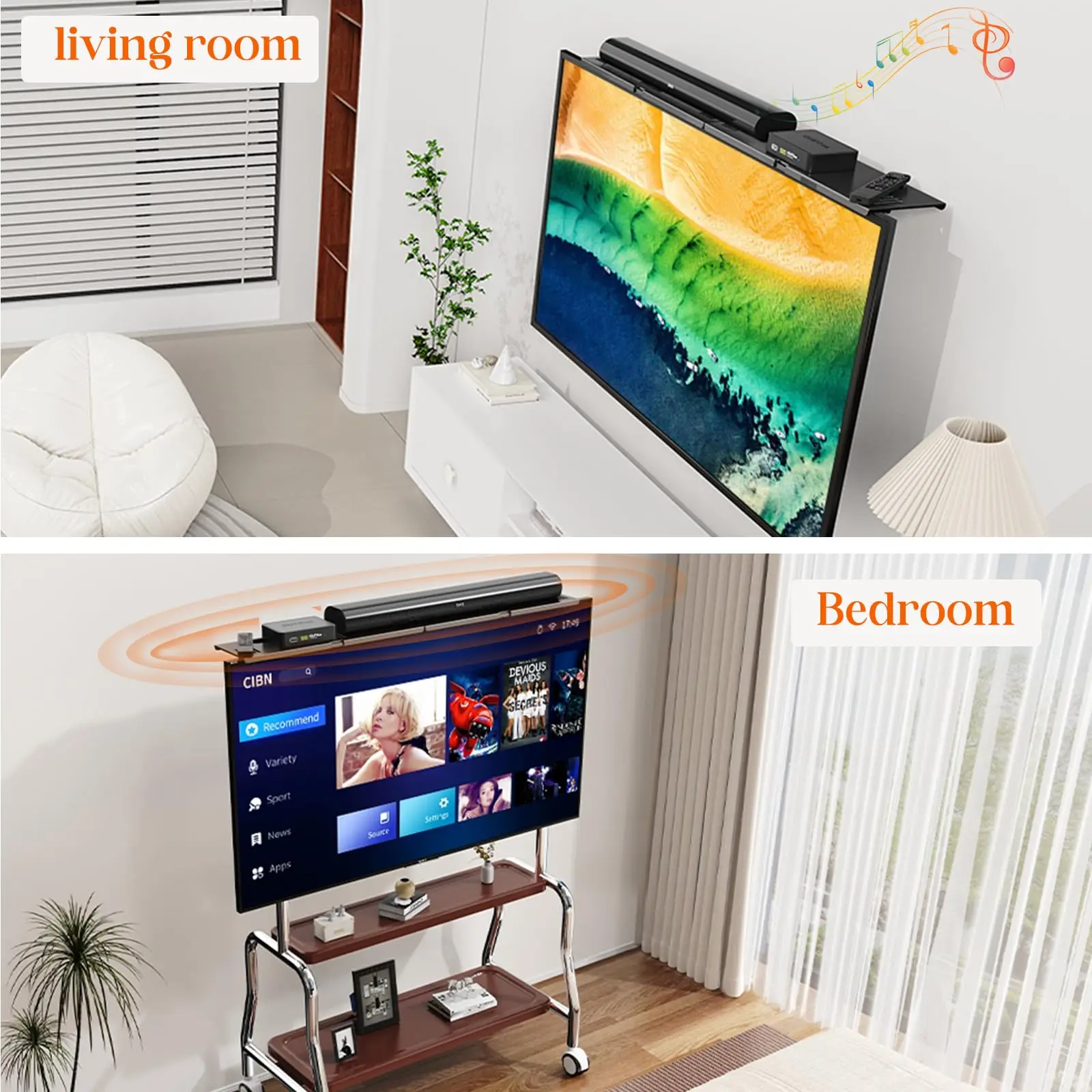 Soporte pared TV sin perforar – compatible barra sonido - imagen 5