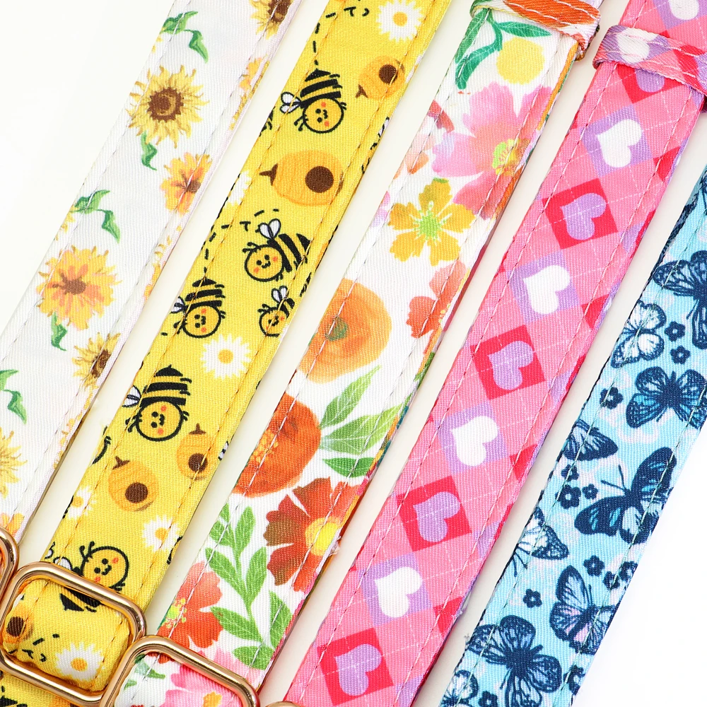 Collar identificación perro personalizado estampado abeja y flores - imagen 4