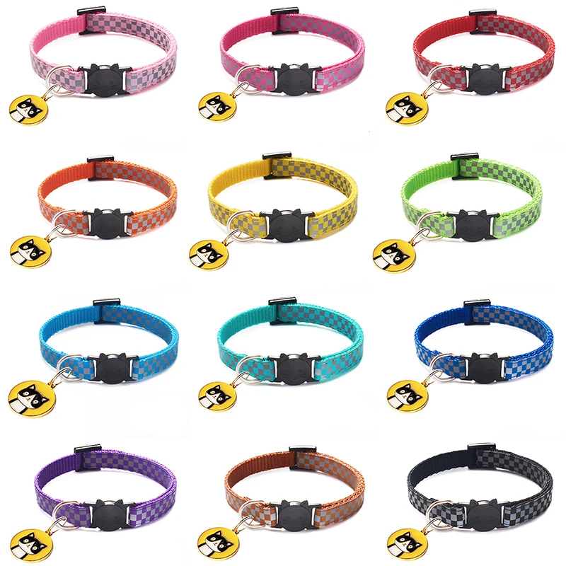 Nuevas collares para gatos, collares reflectantes personalizados con grabado sin identificación, collares ajustables de nailon para cachorros y gatitos con letras - imagen 3