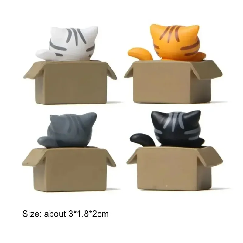 Mini adorno creativo de gato de dibujos animados, micropaisaje, estatua de gatito de jardín de plástico, juguete, figuritas bonitas