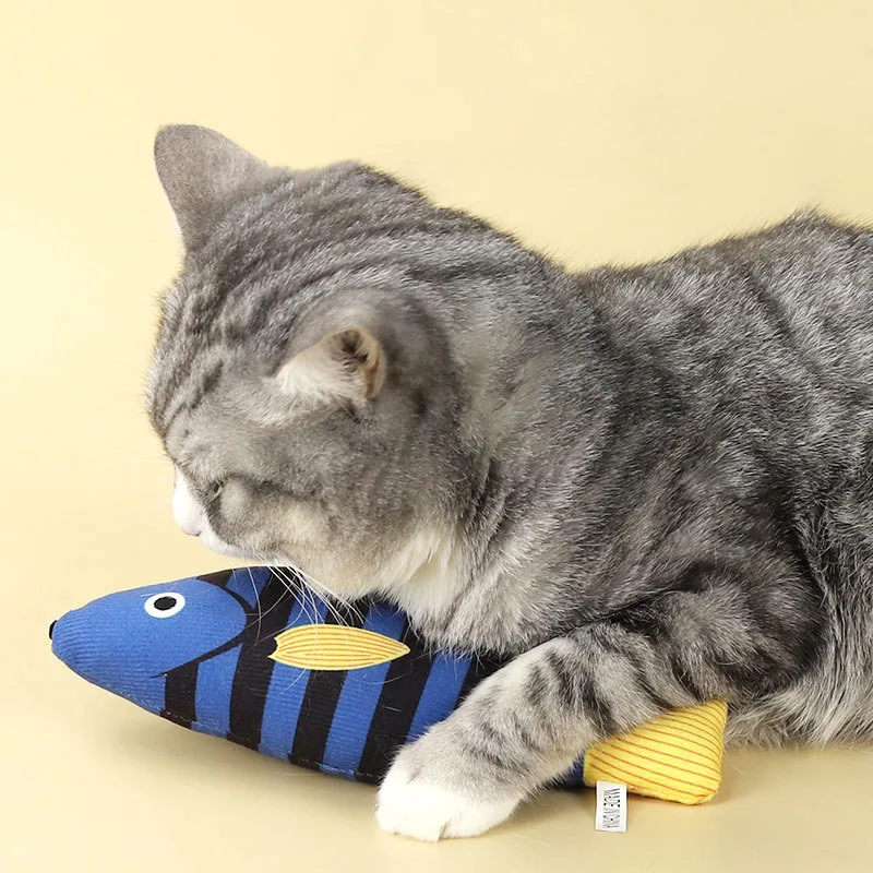 Catnip Squeaky Fish Cat Toys Interactive Kitten Teaser Pillow Chew Plaything for Indoor Cats Pet Supplies - imagen 3